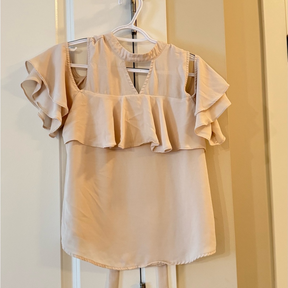 Elegant Cream Ruffle Top